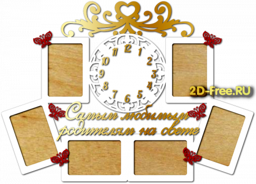 Часы с фоторамкой макет 37