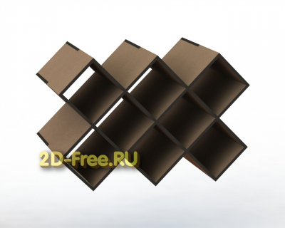 Полка квадраты 2D макет для лазерной резки