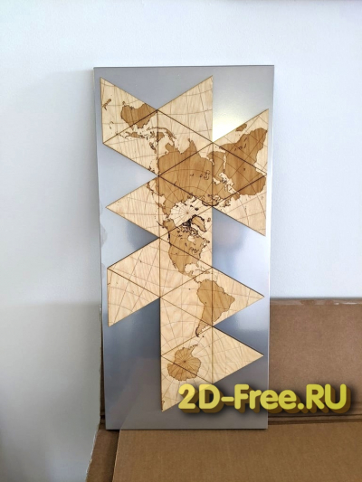 Карта пазл 2D макет для лазерной резки