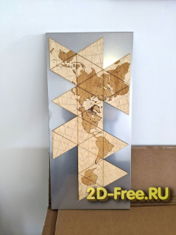 Карта пазл 2D макет для лазерной резки