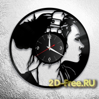 Часы на пластинке девушка 2