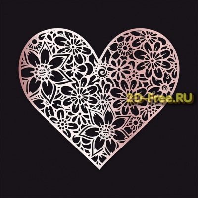 Резное сердце макет dxf