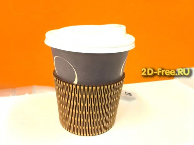 Деревянный держатель для кружек из дерева 2D